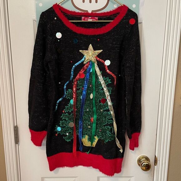 33 Degrees Holiday Christmas Christmas Tree Sweater S - Picture 1 of 9
